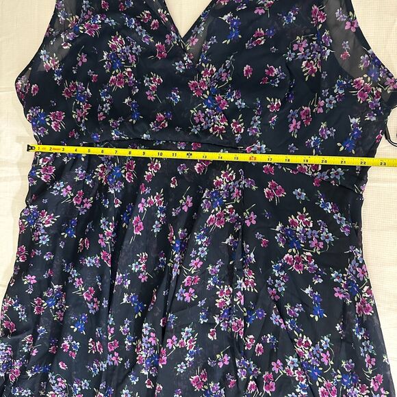 NWT Calvin Klein Womens Sleeveless Maxi Dress Purple Floral Size 22W MSRP $129 - Picture 8 of 11